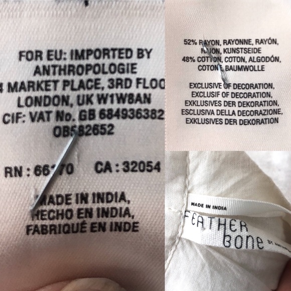 Anthropologie Feather Bone Leonie Pearled Top - Picture 8 of 8